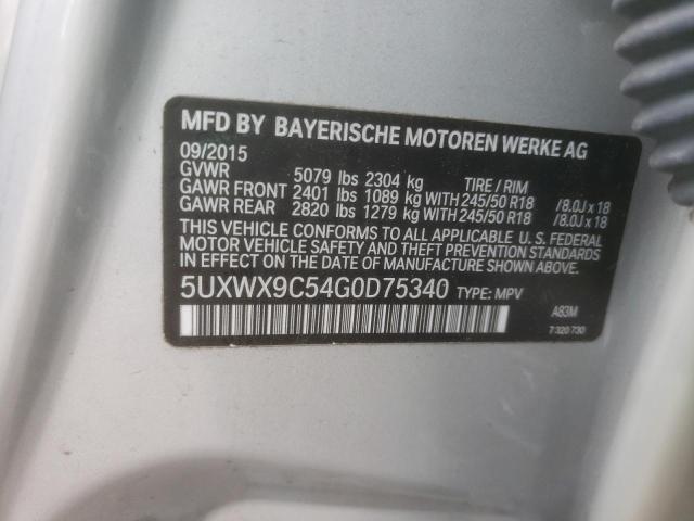 5UXWX9C54G0D75340 - 2016 BMW X3 XDRIVE28I SILVER photo 13