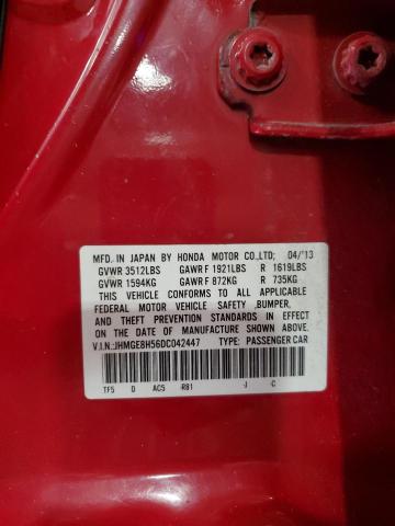 JHMGE8H56DC042447 - 2013 HONDA FIT SPORT RED photo 13