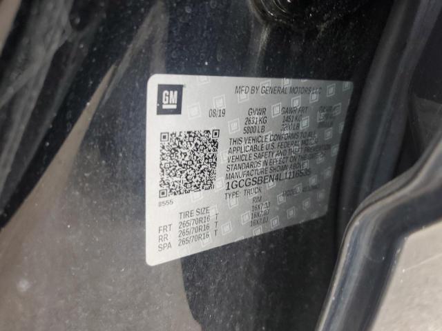 1GCGSBEN4L1116535 - 2020 CHEVROLET COLORADO BLACK photo 12