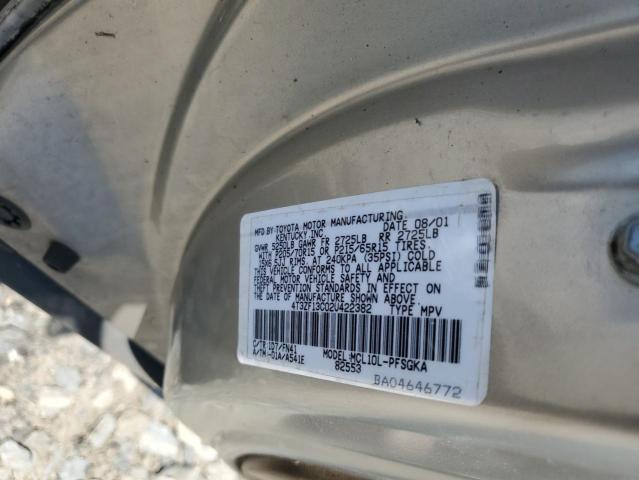 4T3ZF13C02U422382 - 2002 TOYOTA SIENNA LE TWO TONE photo 13