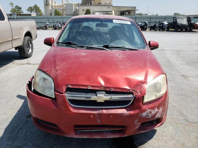 KL1TD56E19B317148 - 2009 CHEVROLET AVEO LS RED photo 5
