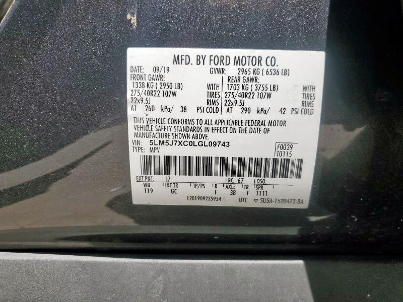 5LM5J7XC0LGL09743 - 2020 LINCOLN AVIATOR RESERVE Qara foto 13