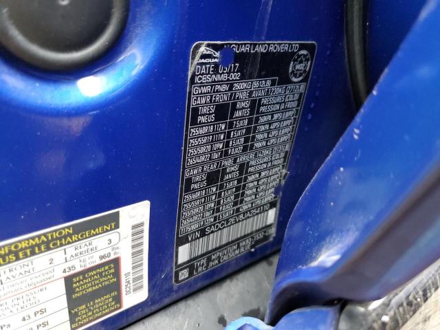 SADCL2EV8JA254110 - 2018 JAGUAR F-PACE R - SPORT BLUE photo 12