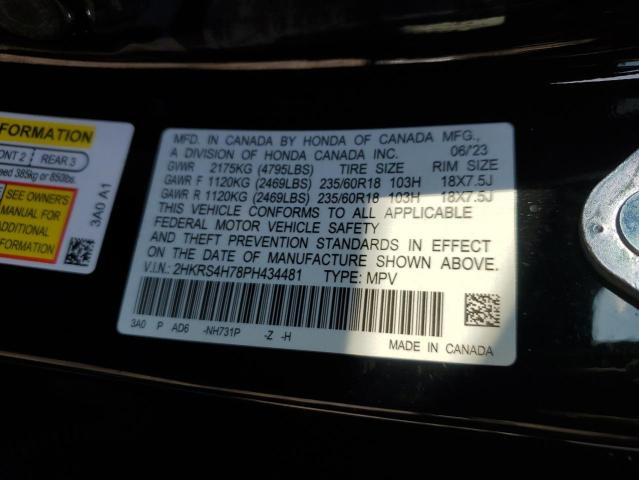 2HKRS4H78PH434481 - 2023 HONDA CR-V EXL BLACK photo 13