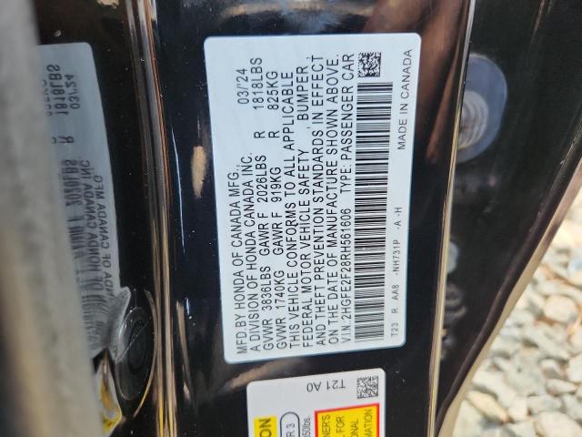 2HGFE2F28RH561606 - 2024 HONDA CIVIC LX BLACK photo 13