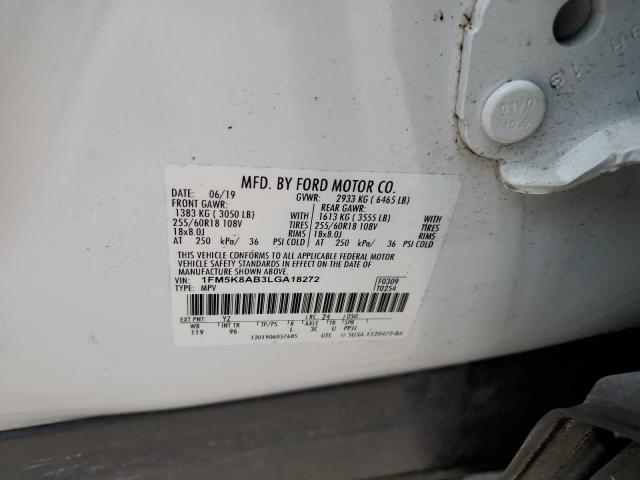 1FM5K8AB3LGA18272 - 2020 FORD EXPLORER POLICE INTERCEPTOR 白色 照片 13