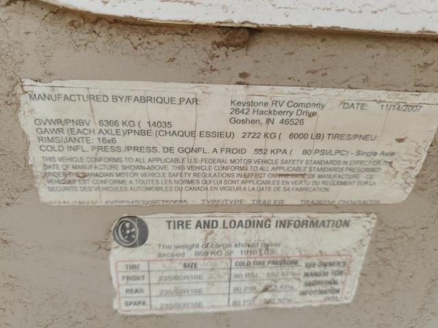 4YDF34S2X8E750685 - 2008 KEYSTONE CHALLENGER BEIGE photo 10