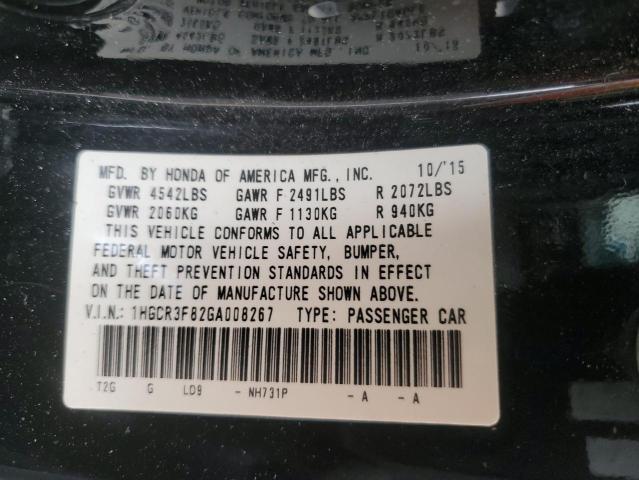 1HGCR3F82GA008267 - 2016 HONDA ACCORD EXL 黑色 照片 13