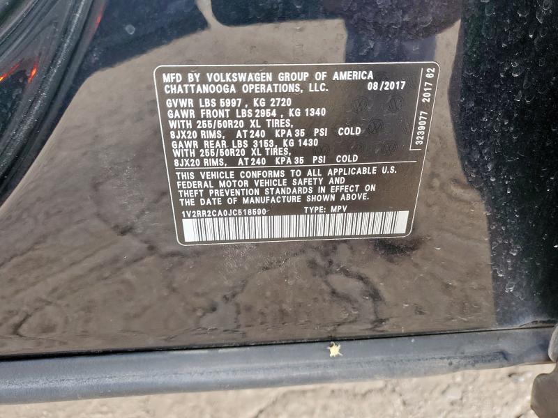 1V2RR2CA0JC518590 - 2018 VOLKSWAGEN ATLAS SEL BLACK photo 13