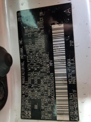 5TDBA22C06S065249 - 2006 TOYOTA SIENNA XLE 白色 照片 14
