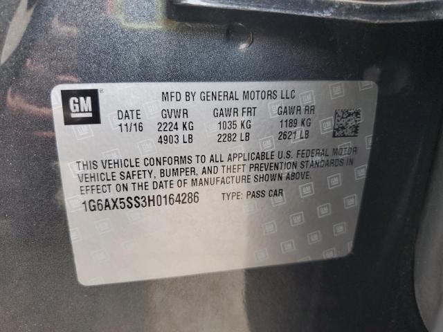 1G6AX5SS3H0164286 - 2017 CADILLAC CTS LUXURY 灰色 照片 12