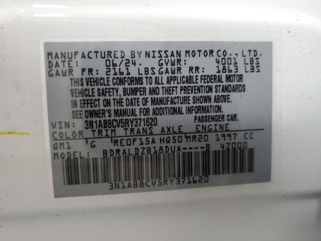 3N1AB8CV5RY371620 - 2024 NISSAN SENTRA SV WHITE photo 12