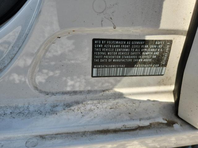 WVWDA7AJ6BW231502 - 2011 VOLKSWAGEN GOLF 白色 照片 12