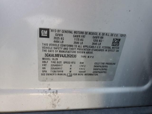 3GKALMEV4JL262636 - 2018 GMC TERRAIN SLE 白色 照片 13