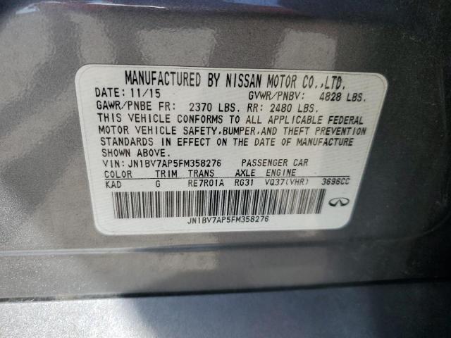 JN1BV7AP5FM358276 - 2015 INFINITI Q50 BASE 灰色 照片 13