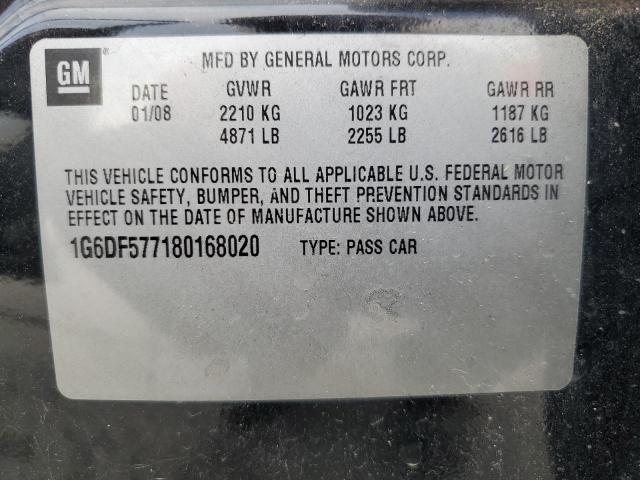 1G6DF577180168020 - 2008 CADILLAC CTS BLACK photo 12