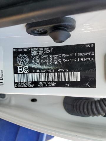 JTEBU5JR6K5727538 - 2019 TOYOTA 4RUNNER SR5/SR5 PREMIUM Ağ foto 14