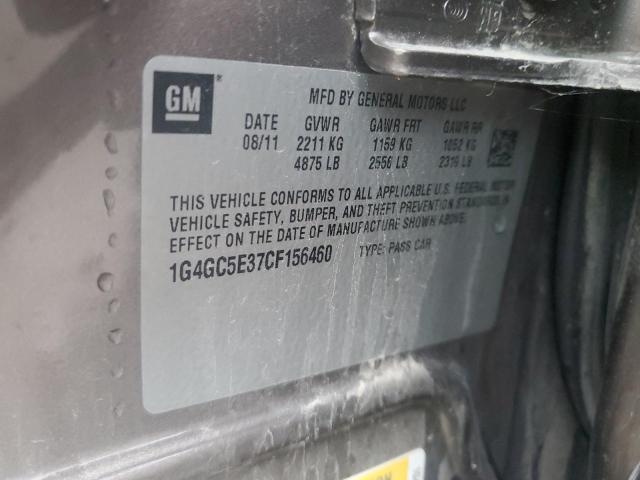 1G4GC5E37CF156460 - 2012 BUICK LACROSSE Gris foto 12