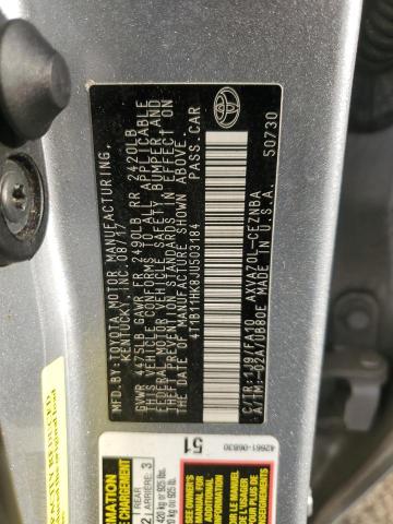 4T1B11HK8JU503184 - 2018 TOYOTA CAMRY L SILVER photo 12