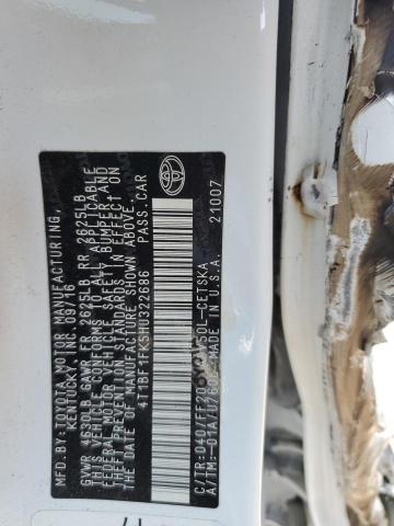 4T1BF1FK5HU322686 - 2017 TOYOTA CAMRY LE WHITE photo 13