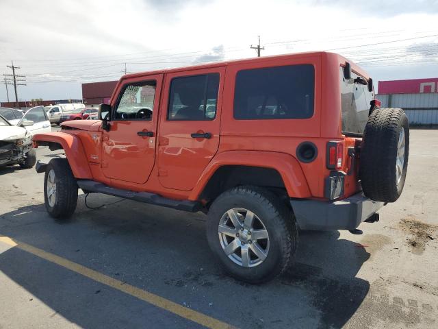 1C4BJWEG7FL593118 - 2015 JEEP WRANGLER U SAHARA ORANGE photo 2