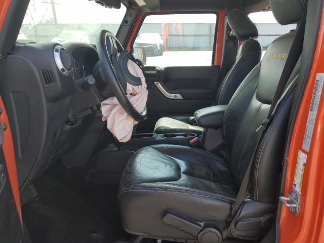 1C4BJWEG7FL593118 - 2015 JEEP WRANGLER U SAHARA ORANGE photo 7