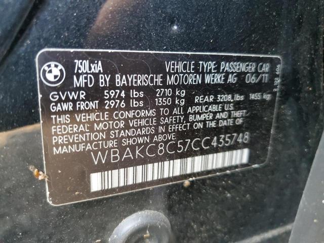 WBAKC8C57CC435748 - 2012 BMW 750LXI LXI BLACK photo 12