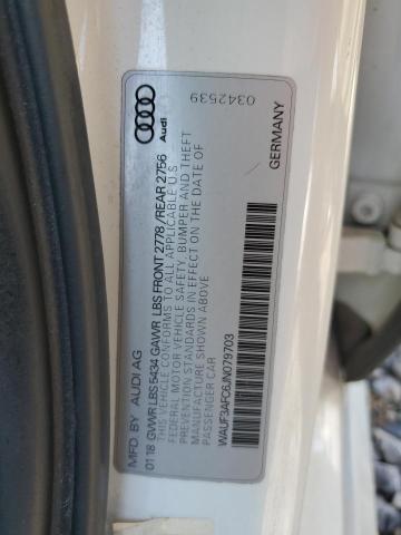 WAUF3AFC6JN079703 - 2018 AUDI A6 PREMIUM WHITE photo 12