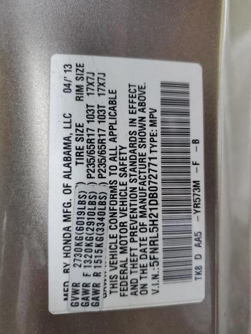 5FNRL5H21DB072771 - 2013 HONDA ODYSSEY LX ნაცრისფერი ფოტო 14