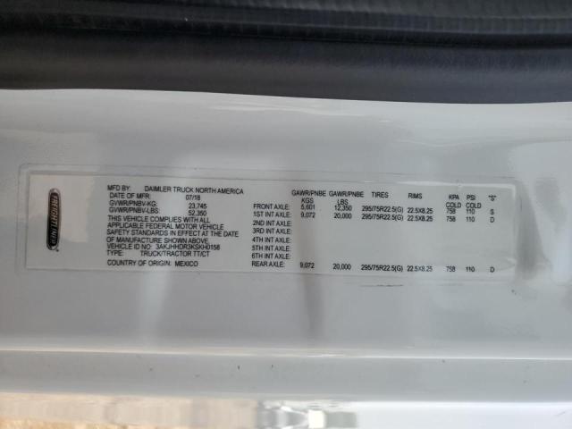 3AKJHHDR3KSKH0158 - 2019 FREIGHTLINER CASCADIA 1 WHITE photo 10