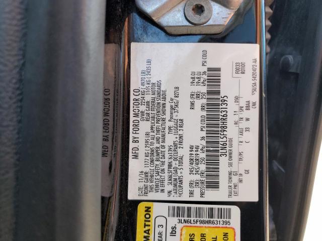 3LN6L5F98HR631395 - 2017 LINCOLN MKZ RESERVE 黑色 照片 12