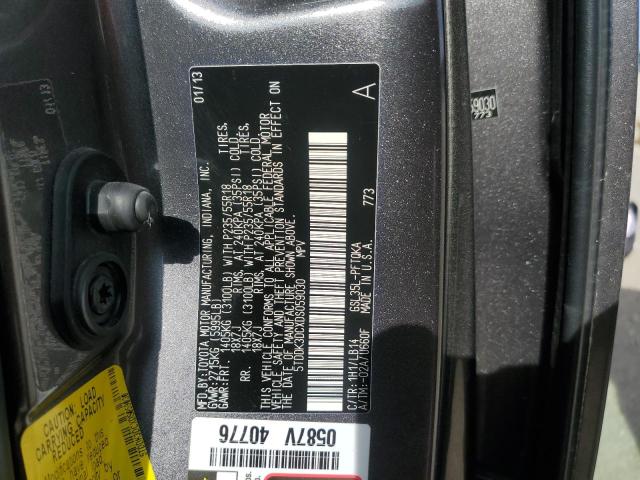 5TDDK3DCXDS059030 - 2013 TOYOTA SIENNA XLE 灰色 照片 13