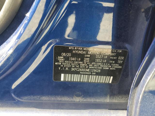 3KPC24A60ME129628 - 2021 HYUNDAI ACCENT SE 蓝色 照片 12