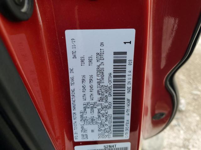 5TFSZ5AN8LX221623 - 2020 TOYOTA TACOMA ACCESS CAB წითელი ფოტო 12