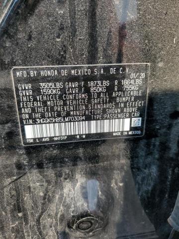 3HGGK5H85LM703094 - 2020 HONDA FIT EX BLACK photo 13