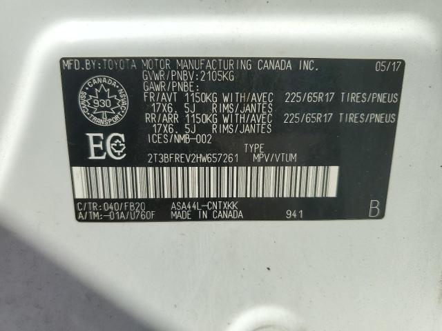 2T3BFREV2HW657261 - 2017 TOYOTA RAV4 LE Ağ foto 13