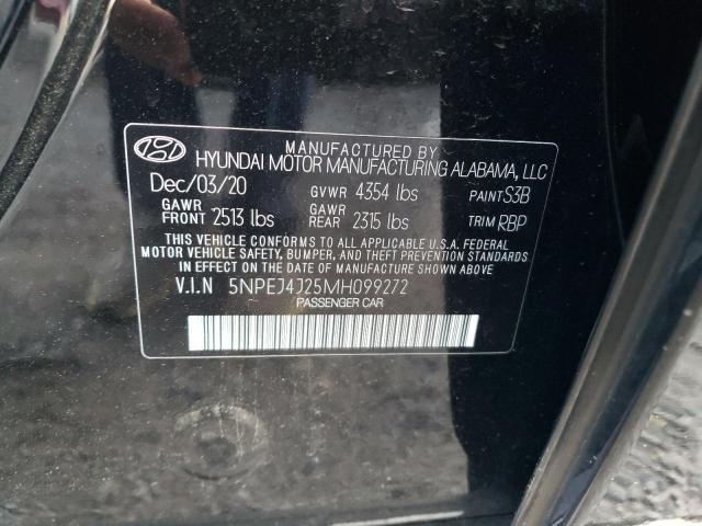 5NPEJ4J25MH099272 - 2021 HYUNDAI SONATA SEL PLUS CHARCOAL photo 12