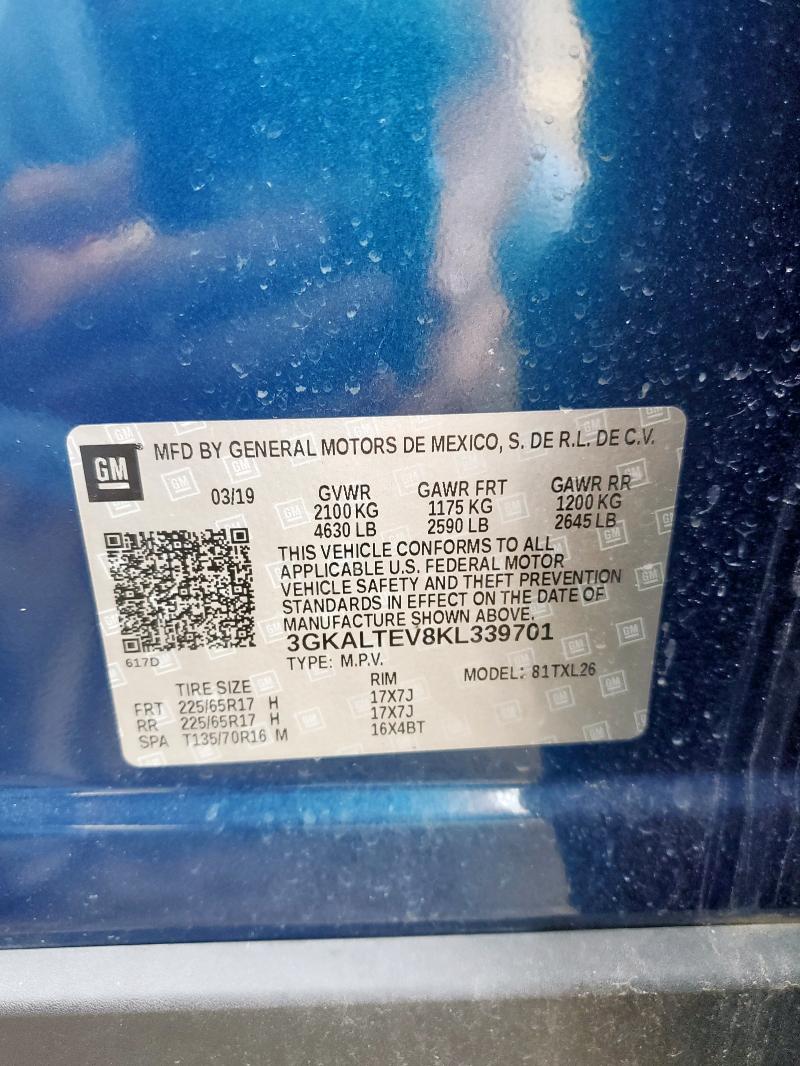 3GKALTEV8KL339701 - 2019 GMC TERRAIN SLE Көк фото 13