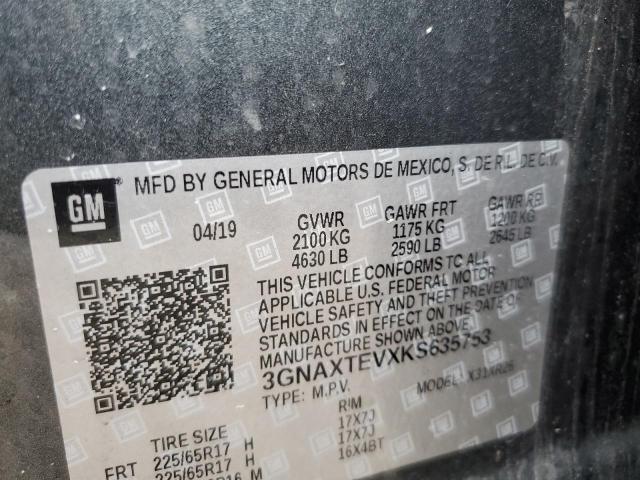 3GNAXTEVXKS635753 - 2019 CHEVROLET EQUINOX LT GRAY photo 13