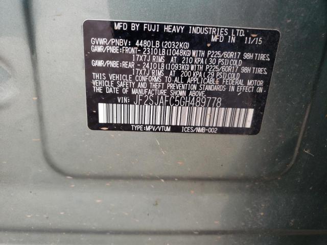 JF2SJAFC5GH489778 - 2016 SUBARU FORESTER 2.5I PREMIUM GREEN photo 14