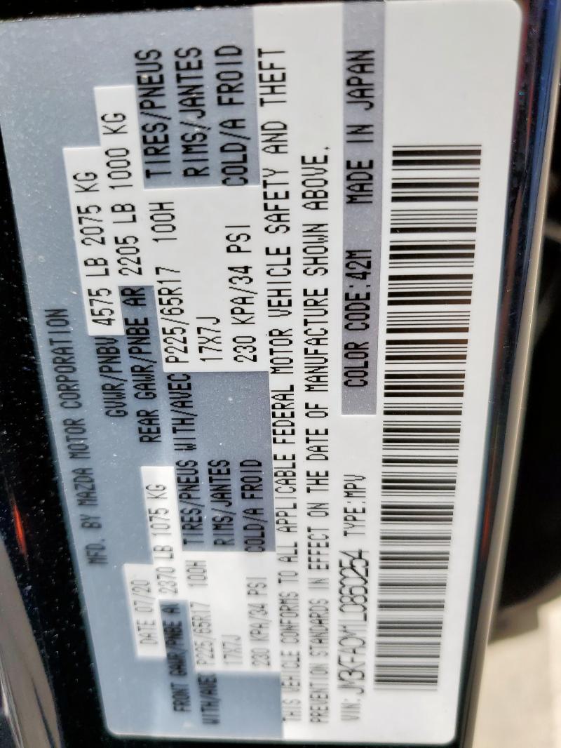 JM3KFACM1L0860254 - 2020 MAZDA CX-5 TOURING Mavi fotoğraf 14