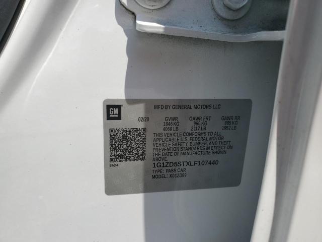 1G1ZD5STXLF107440 - 2020 CHEVROLET MALIBU LT WHITE photo 12