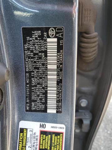 2T1BURHEXGC722822 - 2016 TOYOTA COROLLA L GRAY photo 12