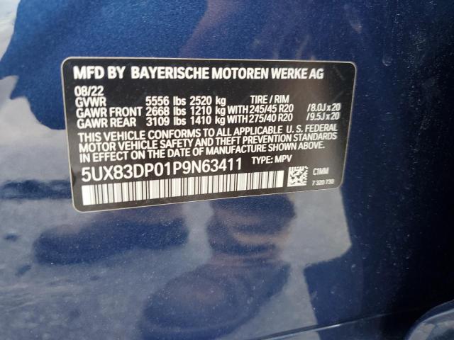 5UX83DP01P9N63411 - 2023 BMW X3 M40I BLUE photo 12