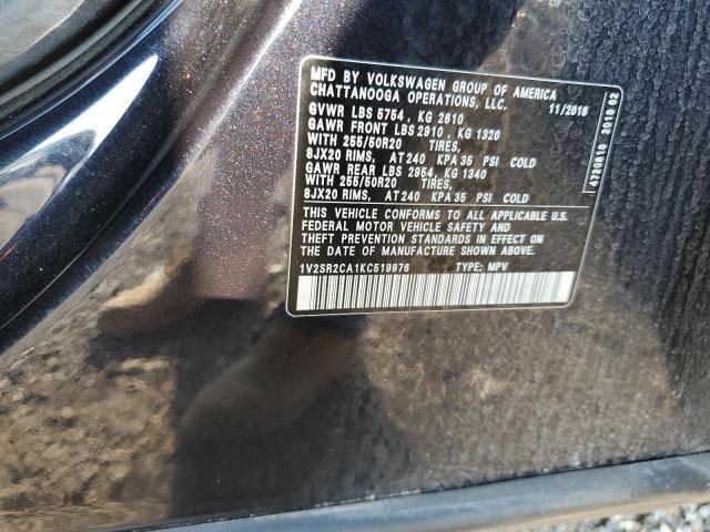 1V2SR2CA1KC519976 - 2019 VOLKSWAGEN ATLAS SEL BLACK photo 13