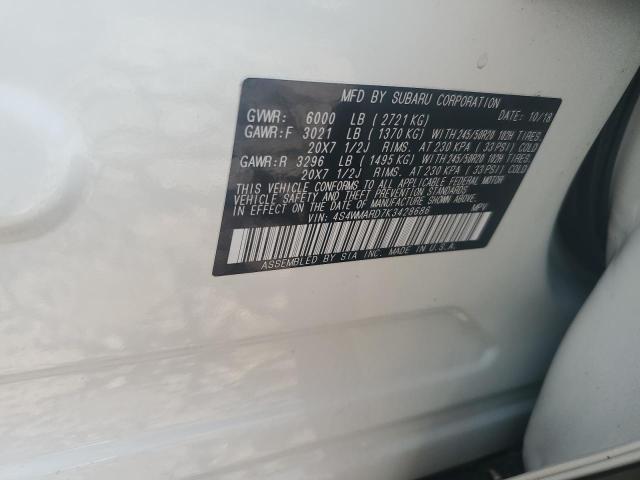 4S4WMARD7K3428686 - 2019 SUBARU ASCENT TOURING Weiß Foto 13