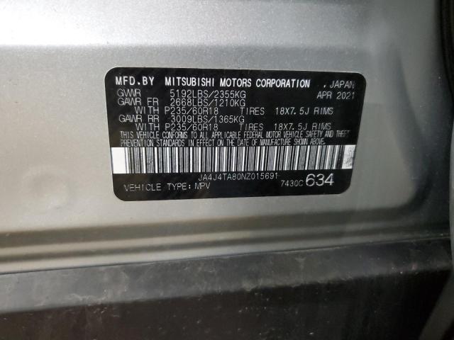 JA4J4TA80NZ015691 - 2022 MITSUBISHI OUTLANDER ES SILVER photo 13