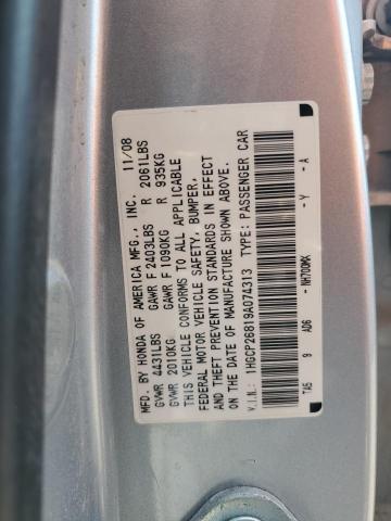 1HGCP26819A074313 - 2009 HONDA ACCORD EXL SILVER photo 12