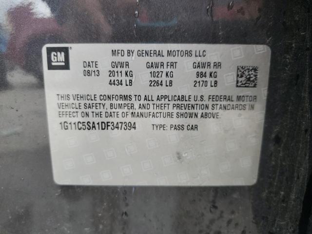 1G11C5SA1DF347394 - 2013 CHEVROLET MALIBU 1LT 灰色 照片 12
