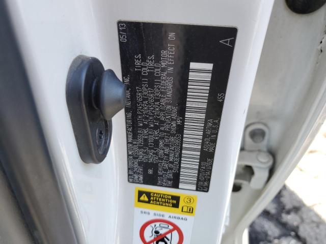 5TDZA3EH4DS039553 - 2013 TOYOTA HIGHLANDER BASE Ақ фото 10